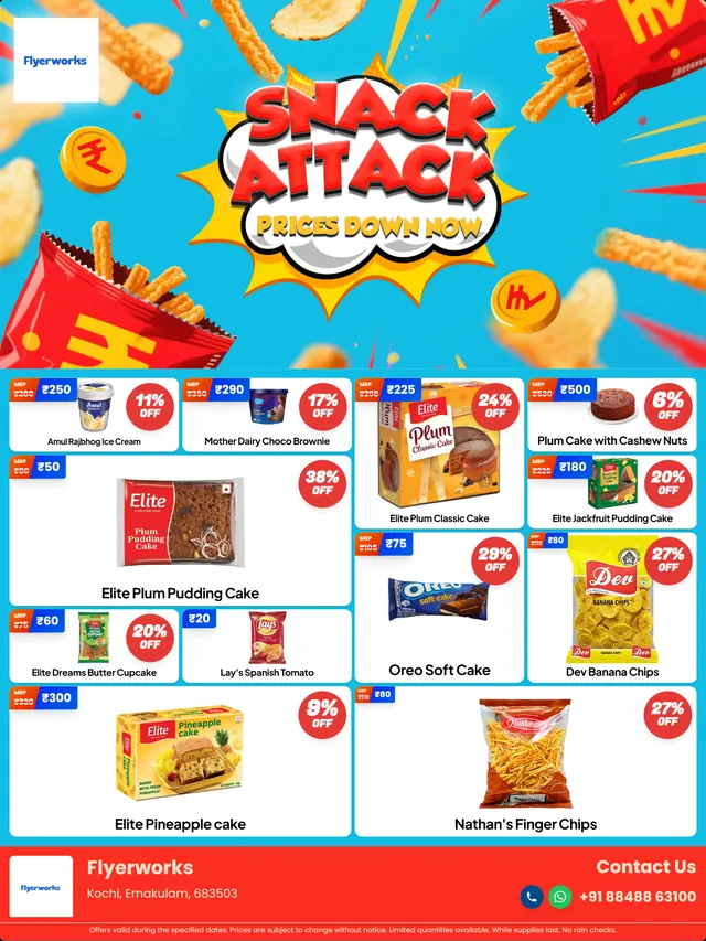 "Any Theme Any Flavour, design 4" bakery promotional flyer template, designed in Flyerworks