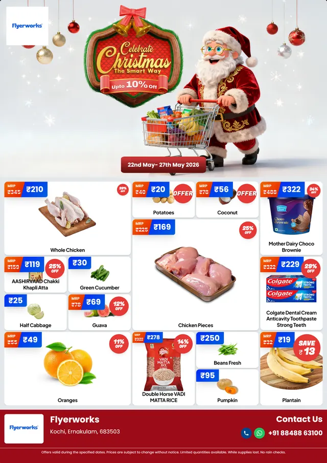 "Christmas, design 3" sale flyer template for Christmas promotions, designed in Flyerworks
