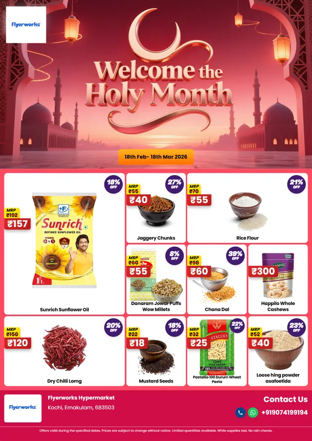 "Eid Night, design 5" sale flyer template for Eid promotions, designed in Flyerworks