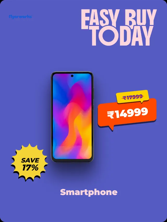 "Smartphone" mobile phone shop shelf tag template, designed in Flyerworks