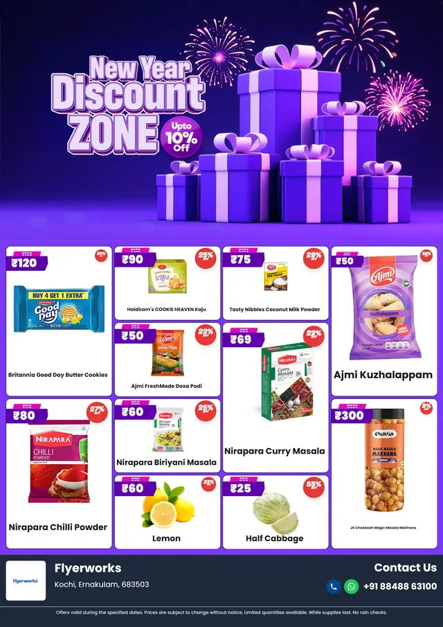 "New Year Super Picks, design 4" sale flyer template for New Year promotions, designed in Flyerworks