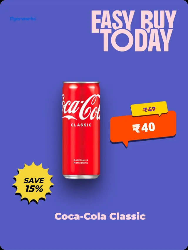 "Coca Cola Classic" convenience store shelf tag template, designed in Flyerworks