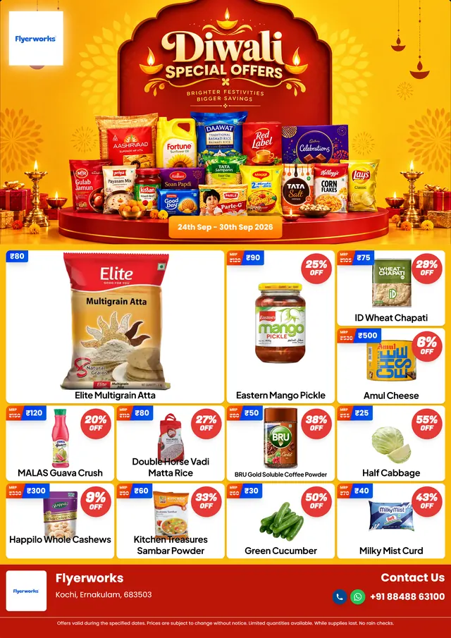 "Complete Combo, design 2" sale flyer template for Diwali promotions, designed in Flyerworks