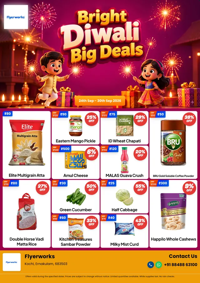 "Complete Combo" sale flyer template for Diwali promotions, designed in Flyerworks