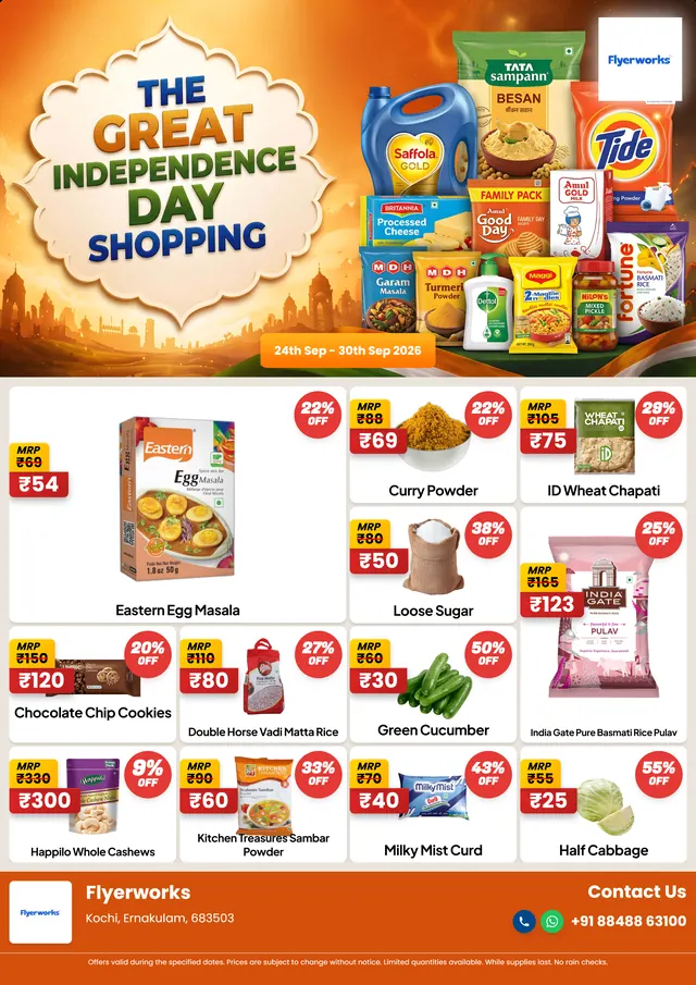"Happy Independence Day Special Offer, design 4" sale flyer template for Independence Day promotions, designed in Flyerworks