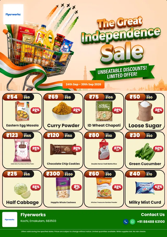 "Happy Independence Day Special Offer, design 6" sale flyer template for Independence Day promotions, designed in Flyerworks