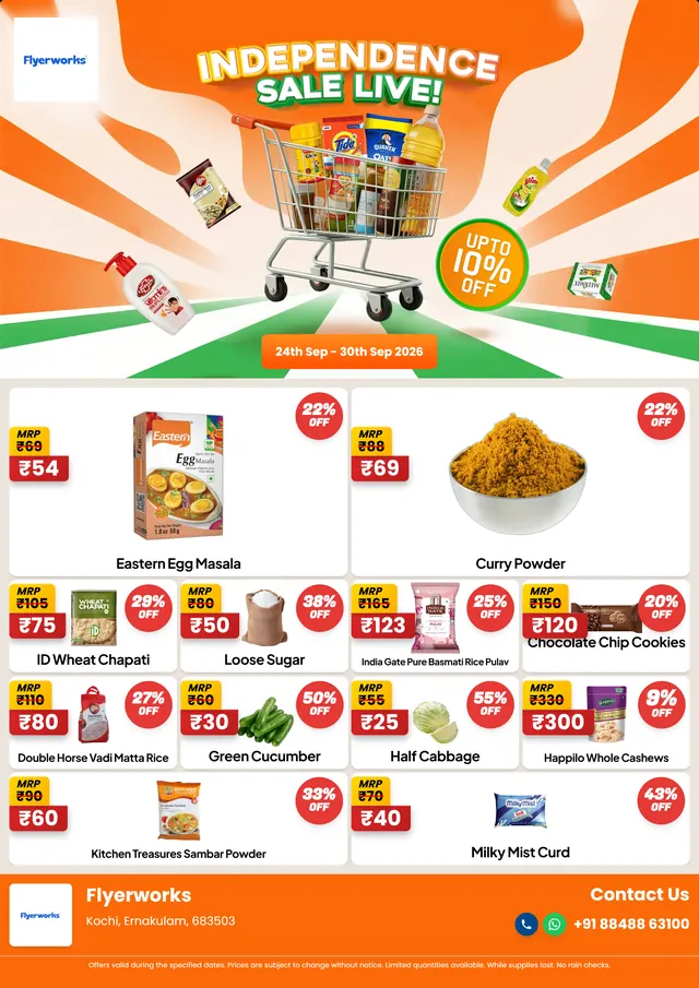"Happy Independence Day Special Offer, design 7" sale flyer template for Independence Day promotions, designed in Flyerworks