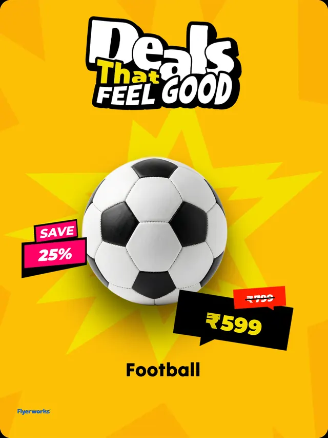 "Football" sports store shelf tag template, designed in Flyerworks