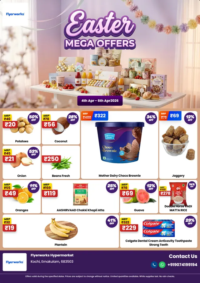 "Supermarket, design 3" supermarket promotional flyer template, designed in Flyerworks